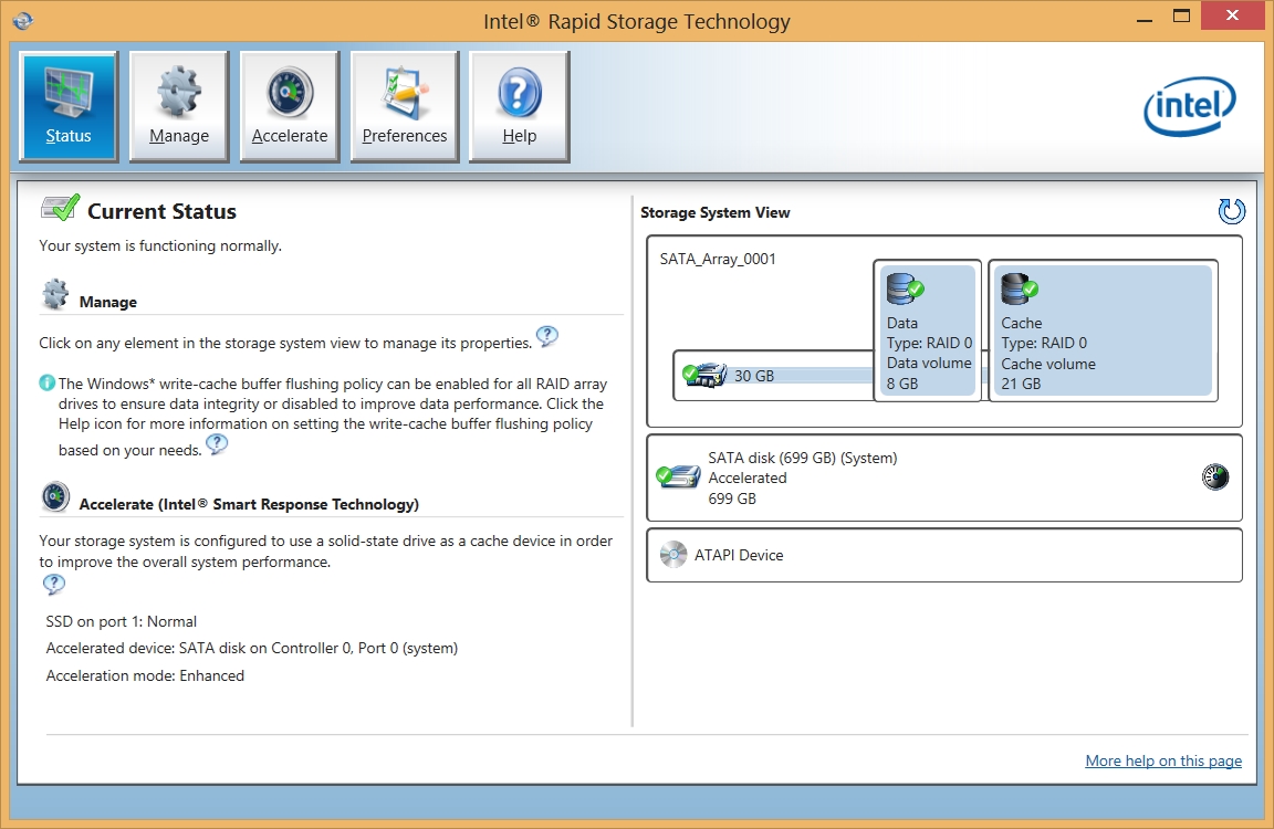 Windows and Android Free Downloads Intel Rapid Storage Technology